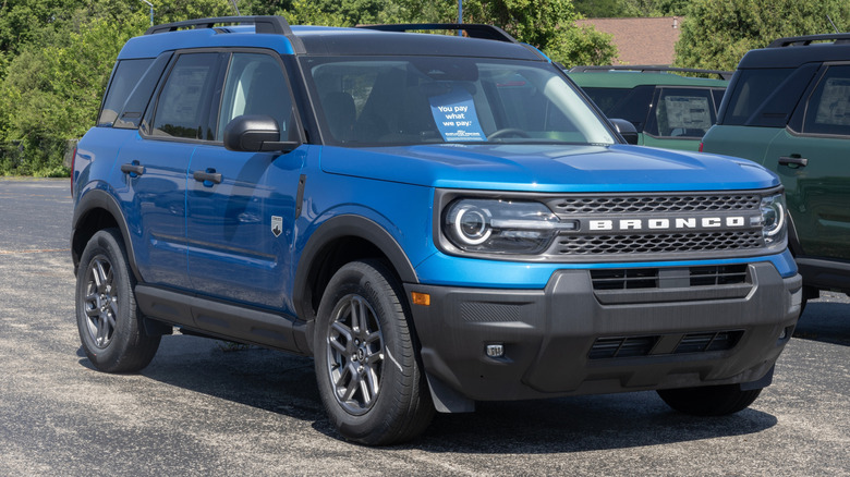 2025 Ford Bronco Sport on display in blue