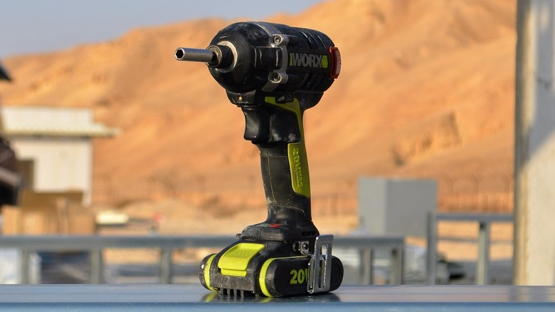 Cordless Power Drill resting on a table