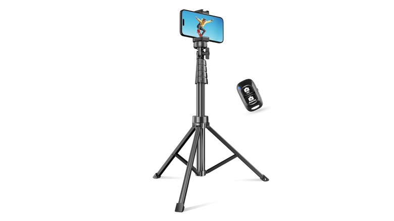 Tripod for smartphone on white background
