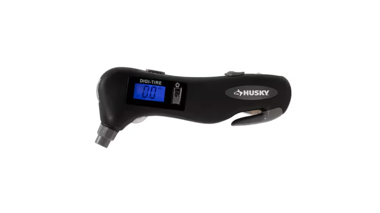 Husky 5-in-1 digital tire pressure gauge on a white background