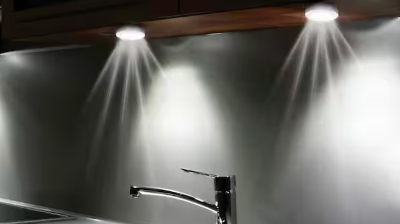 Sensor Brite motion lights installed above a sink