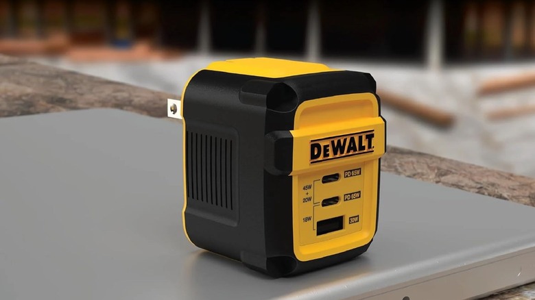 DeWalt Charging Brick sitting on laptop