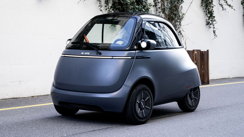 Microlino city car in the street
