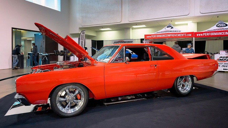 Dodge Dart Hemi profile with hood up