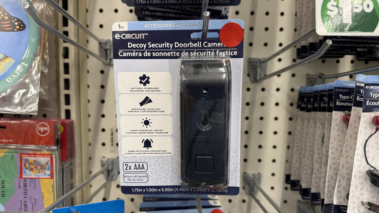 Decoy security doorbell camera at Dollar Tree