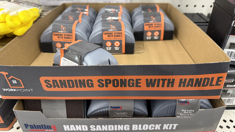 Sanding sponge and sanding blocks at Dollar Tree