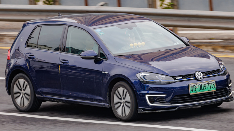 Volkswagen E-Golf on the street