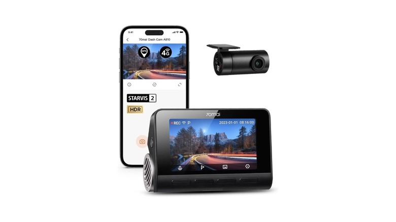 70mai A810 4K dashcam with front and rear module