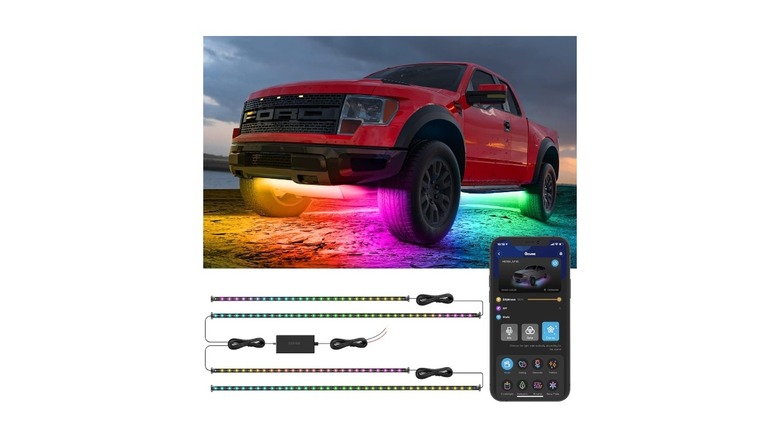 Govee underglow car lights installed on a truck