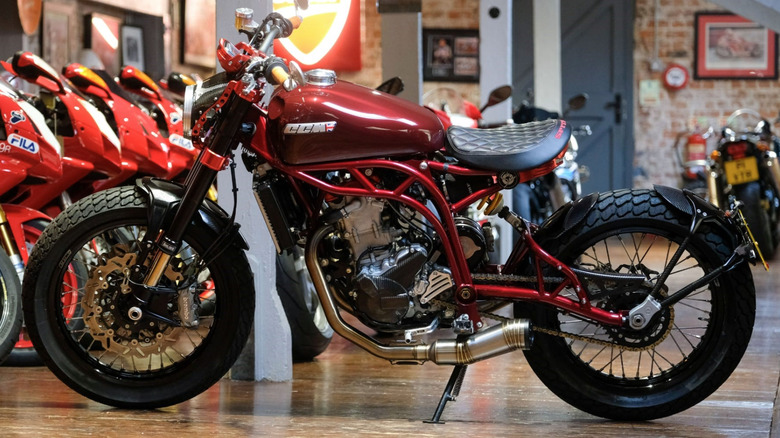 CCM Spitfire Six on display in red