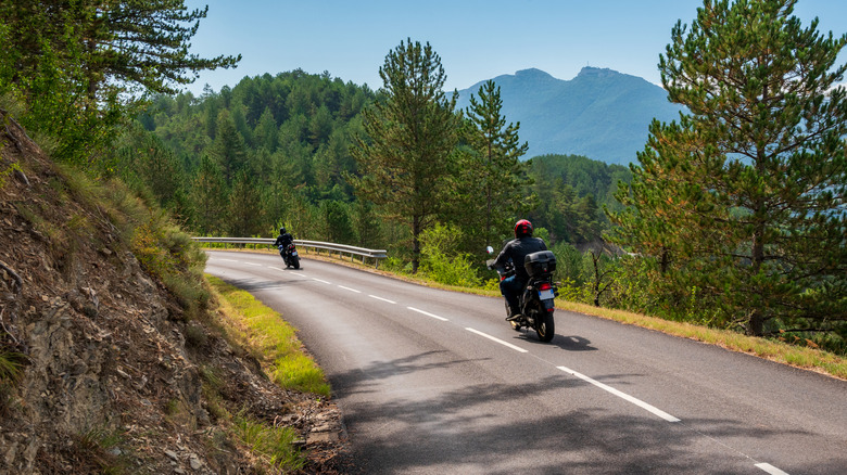 Motorcycles on open road