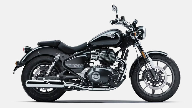 Royal Enfield Super Meteor 650 on display in black