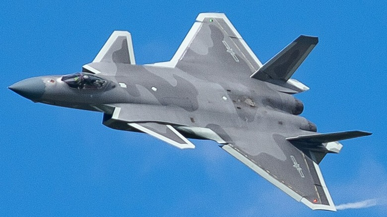 a J-20 flying