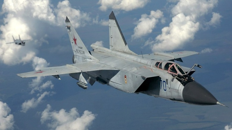 a MiG-31 in flight