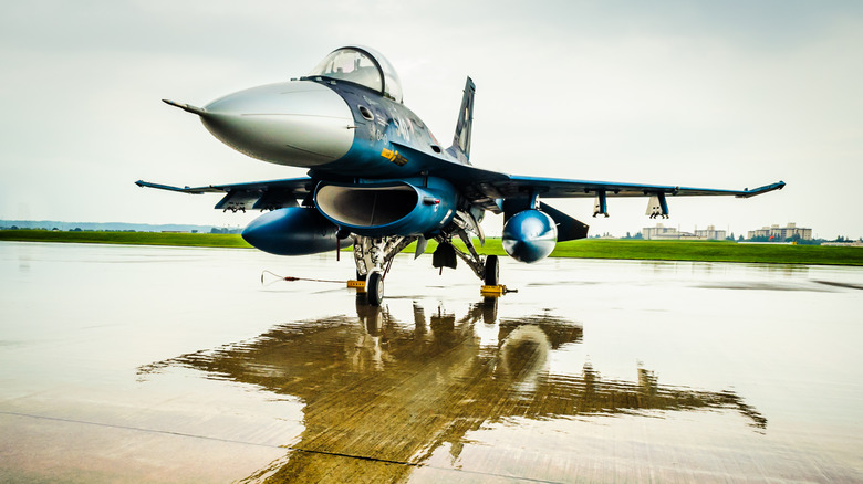 an F-2 on tarmac