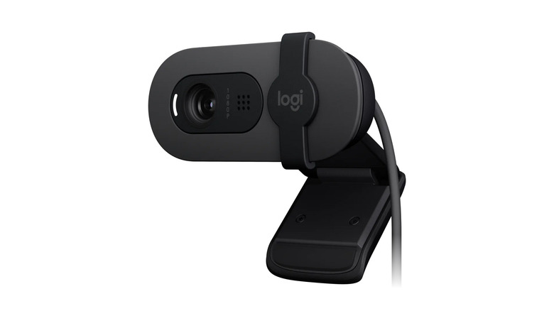 A close up of the Logitech Brio 100 Webcam