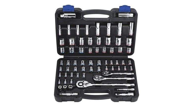 Quinn ¼, 3/8, and ½-Inch Drive SAE and Metric Hi-Vis Socket Set