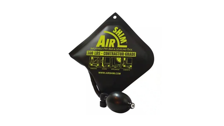An inflatable pry bar/leveling tool called AirShim by Calculated Industries