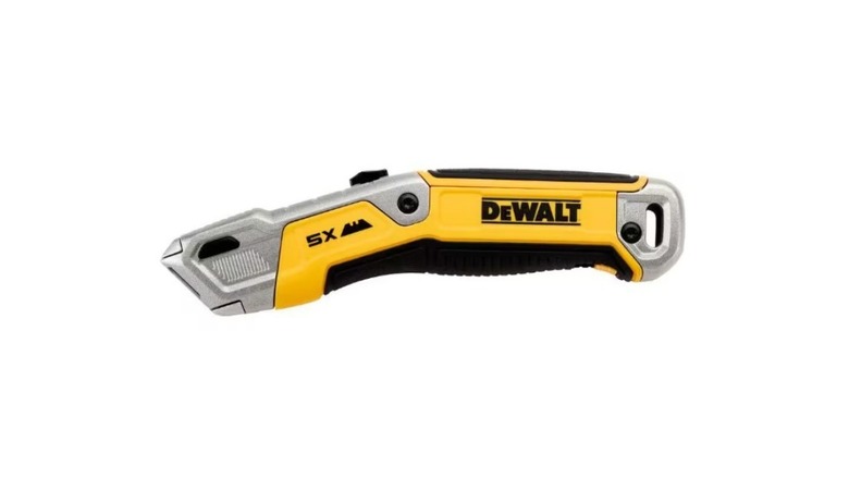 A DeWalt utility knife, slightly angled
