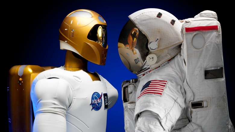 Robonaut 2 and astronaut