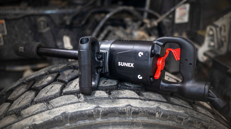 Sunex air impact wrench on tire