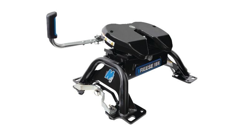 Reese M5 16k wheel hitch placed against a white background.