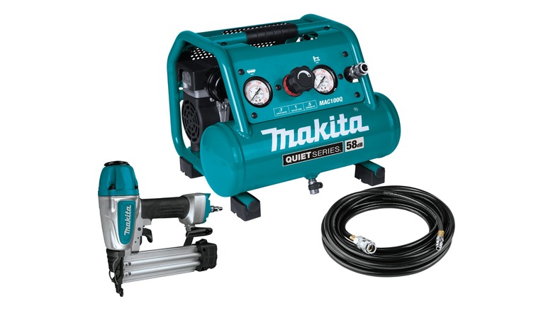 Quiet Series ½ Horsepower, 1 Gallon Air Compressor/18 Gauge Brad Nailer Combo Kit