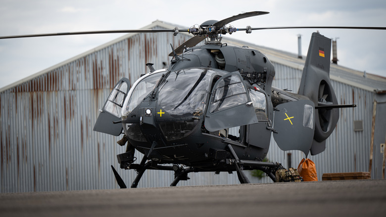 German Army Airbus H145M on the ground with doors open