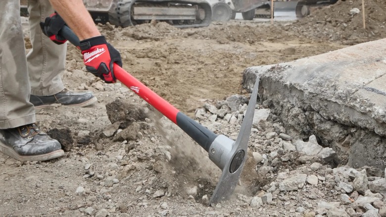 digging with pick mattock