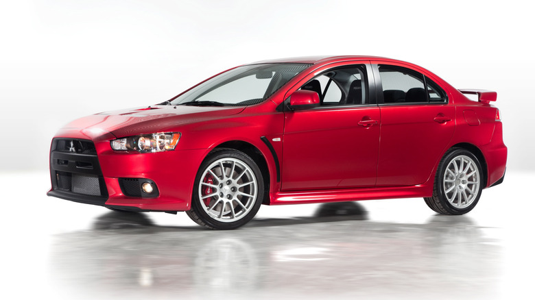 Mitsubishi Lancer Evolution X front 3/4 view