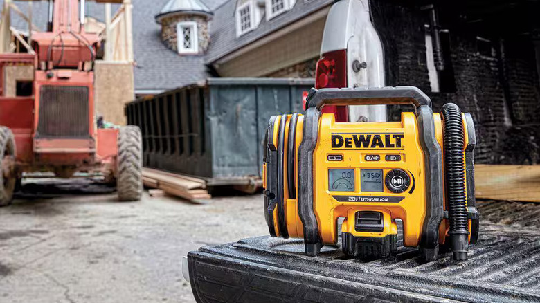 DeWalt inflator on a jobsite