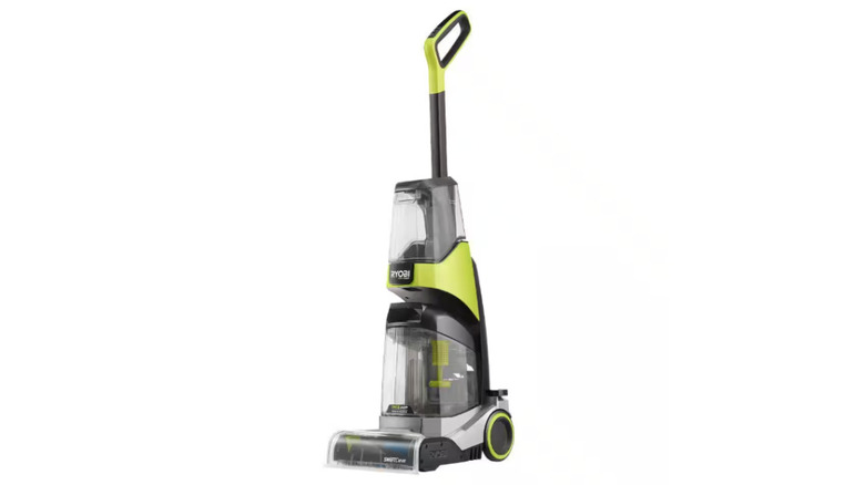 18V SwiftClean Cordless Carpet Washer on display in neon green