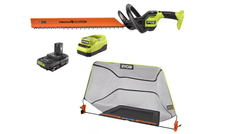 High-Performance 18V ONE+ HP Brushless 24-inch Hedge Trimmer Kit on display