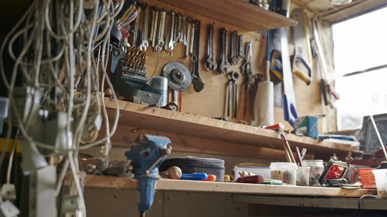 Tool shed at home