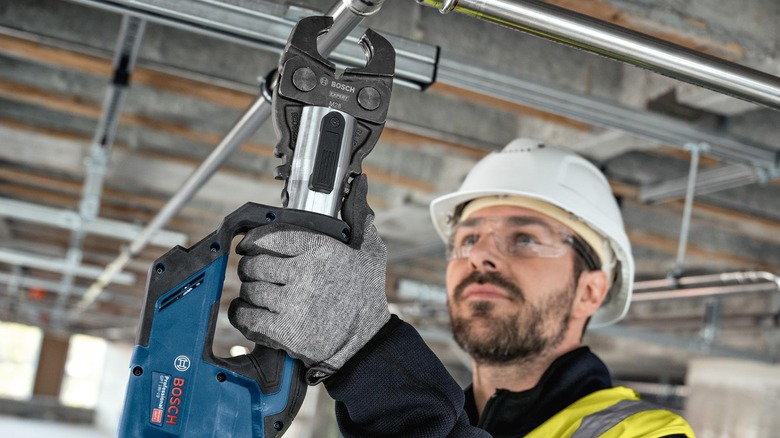 pressing piles with Bosch press tool