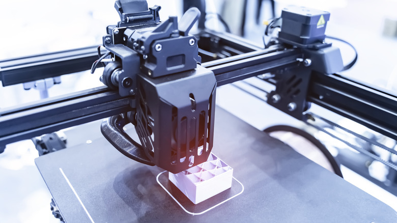 A 3D printer in action