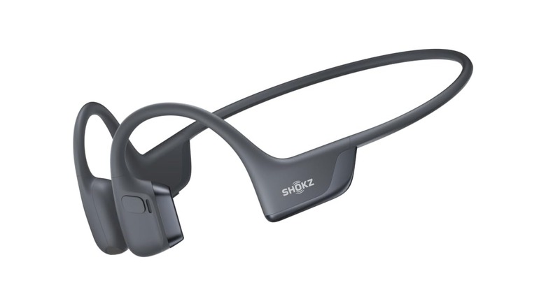 Shokz OpenRun Pro 2 bone conduction headphones on display