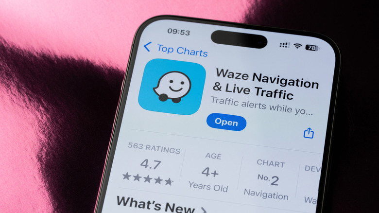 The Apple App Store Waze Download screen on an Apple iOS iPhone device