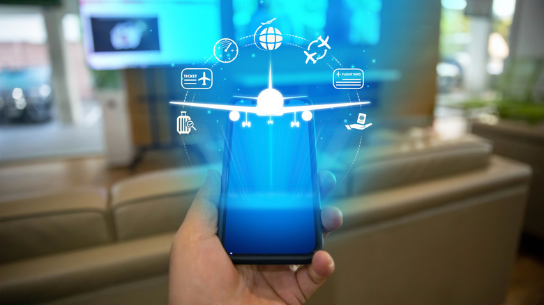 An image showing the possibilities of booking flights from your phone.