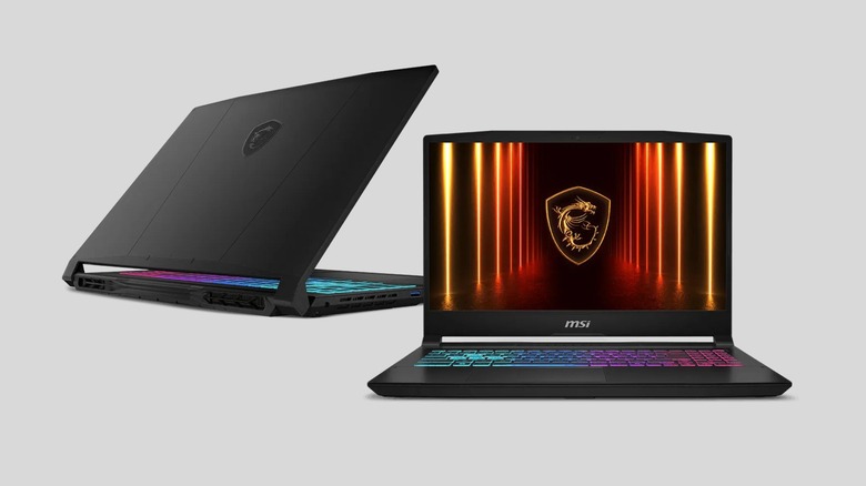 MSI Katana 15 HX open and powered on