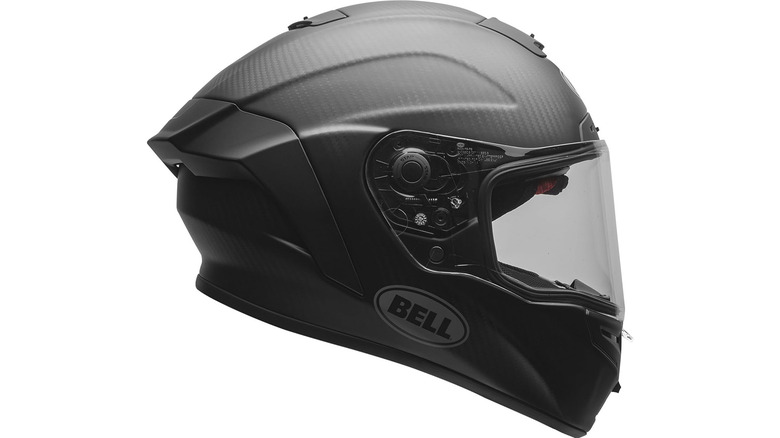 A side view of the Bell Race Star Flex motorcycle helmet