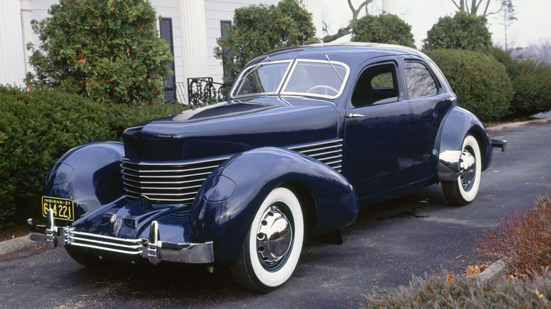 A 1937 Cord 810 Beverley, front 3/4 view