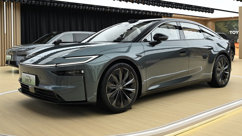 Toyota bZ7 on display at Shanghai Motor Show 2025