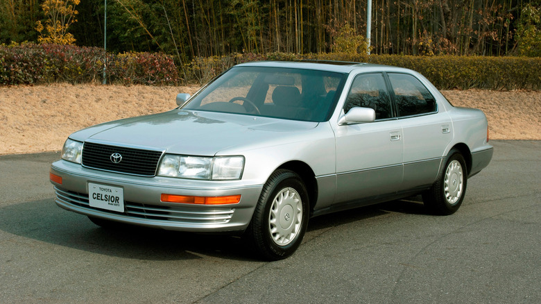 1991 Toyota Celsior with woodland backdrop
