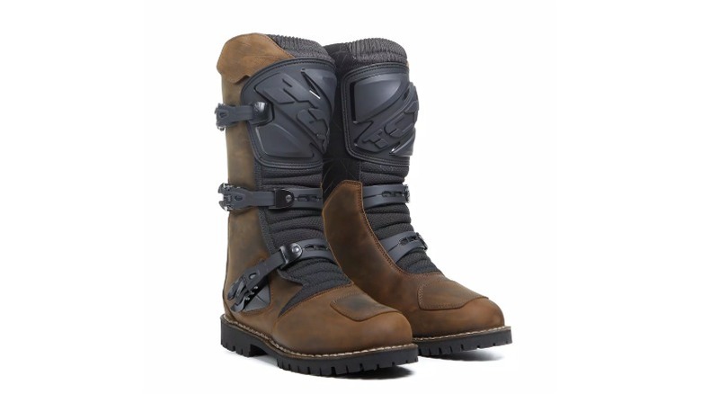 Brown and Black full-height boots