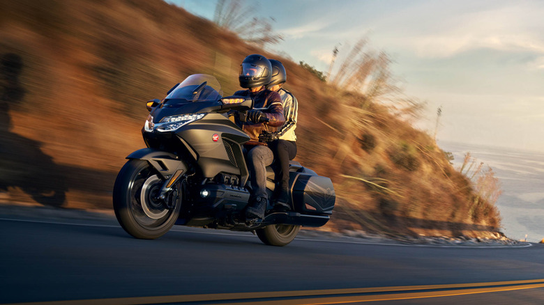 Honda GL1800 Gold Wing two up riding