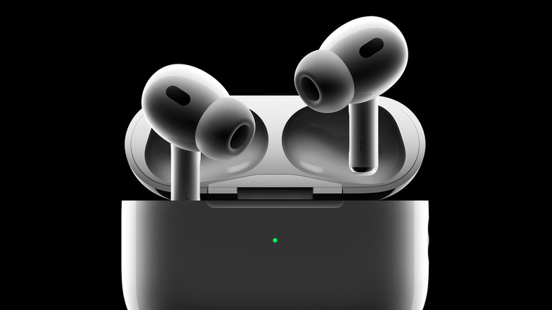 airpods pro on black background