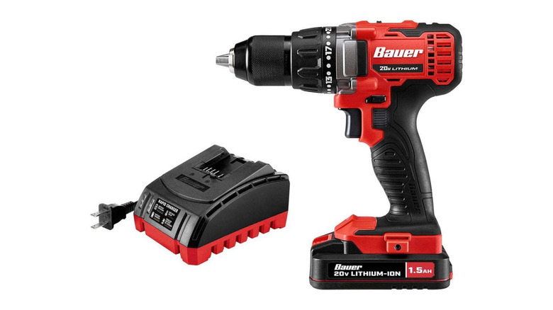 Black and red drill/driver with a charger