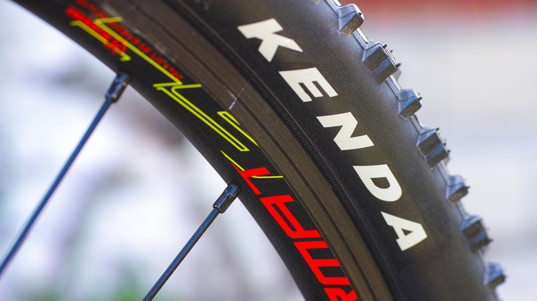 Kenda tire on a bicycle wheel