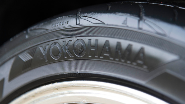 A close up shot of Yokohama tire